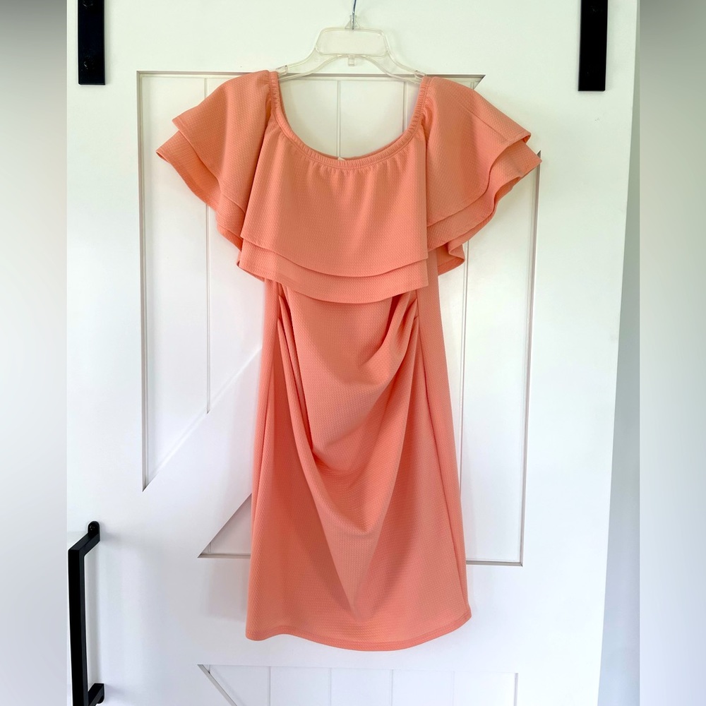 PinkBlush off the shoulder maternity dress